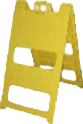 yellow Plasticade a-frame curb sign holder, barricade stand for corrugated plastic corrugated sheets pads coroplast, white , yellow